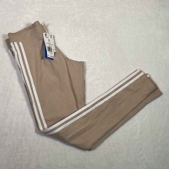 ADIDAS ORIGINALS ADICOLOR CLASSICS 3-STRIPE LEGGING WOMEN Wonder Beige Small NWT - Picture 1 of 6